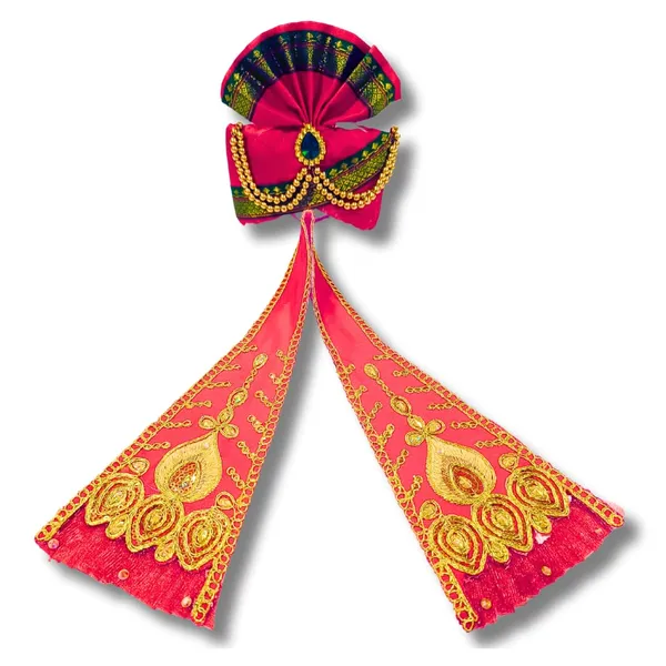 Red_Ganpati_Pheta_And_Dupatta_Set_Fits_Idols_Of_Height_1Ft_To_2.5_Ft_Pheta_Diameter_4_Inches_Flexible_Base_Includes_Aasan_Mala_Atharvashish_Book_Red_Regular
