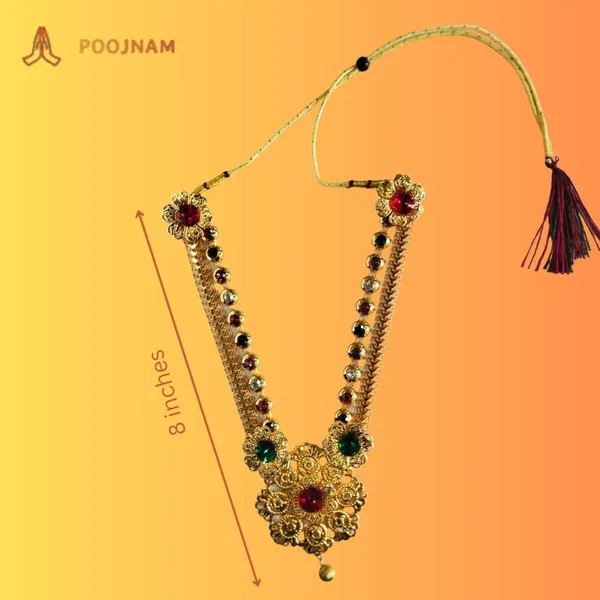 Gold_Kanthi_Necklace_For_God_Goddess_Divine_Celebrations_Decoration_And_Gifting_Puja_Accessories_For_Ganpati_Navrati_Diwali_And_Other_Hindu_Festivals_Flower_8_Inch