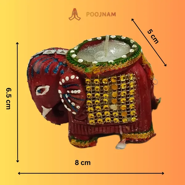 Red_Diwali_Diya_Elephant_Shape_Handmade_Teracotta_Clay_Wax_Diya_Set_Of_2_10_Free_Tea_Ligth_Wax_Candles_Ideal_For_Diwali_Gifting_Home_Decoration