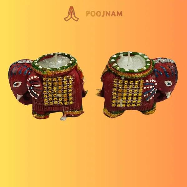 Red_Diwali_Diya_Elephant_Shape_Handmade_Teracotta_Clay_Wax_Diya_Set_Of_2_10_Free_Tea_Ligth_Wax_Candles_Ideal_For_Diwali_Gifting_Home_Decoration