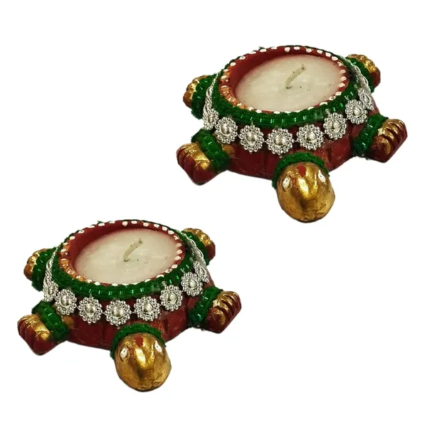 Red_Diwali_Diya_Tortoise_Shape_Handmade_Teracotta_Clay_Wax_Diya_Set_Of_2_10_Free_Tea_Ligth_Wax_Candles_Ideal_For_Diwali_Gifting_Home_Decoration