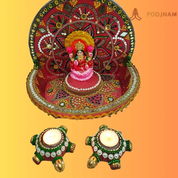 Red_Diwali_Diya_Tortoise_Shape_Handmade_Teracotta_Clay_Wax_Diya_Set_Of_2_10_Free_Tea_Ligth_Wax_Candles_Ideal_For_Diwali_Gifting_Home_Decoration