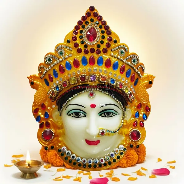 Yellow_Polyfibre_Goddess_Mata_Maha_Lakshmi_Mukhota_Devi_Ma_Face_Santoshi_Maa_Mukhota_Laxmi_Face_For_Margashirsha_Varalakshmi_Vrath_Puja
