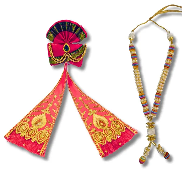 Red_Ganpati_Decoration_Set_Red_Satin_Traditional_Ganpati_Pheta_Ehtnic_Dupatta_And_Divine_Kanthi_Fits_Ganpati_Idols_1Ft_To_2Ft_Includes_Aasan_Mala_And_Ganpati_Atharvashish_Book