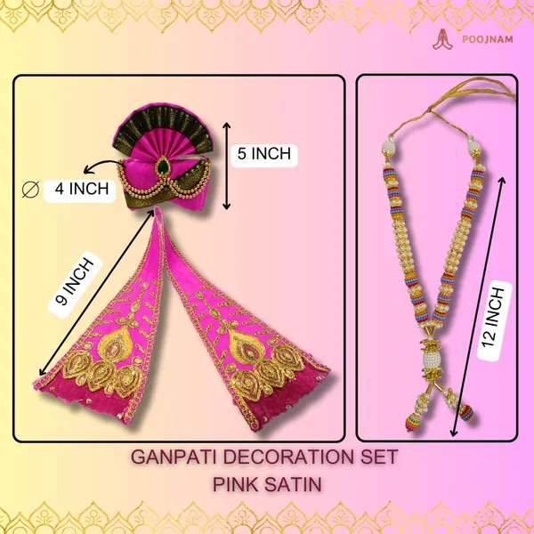 Pink_Ganpati_Decoration_Set_Satin_Traditional_Pheta_Ehtnic_Dupatta_And_Divine_Kanthi_Fits_Ganesha_Idols_1Ft_To_2Ft_Includes_Aasan_Mala_And_Ganesh_Atharvashish_Book