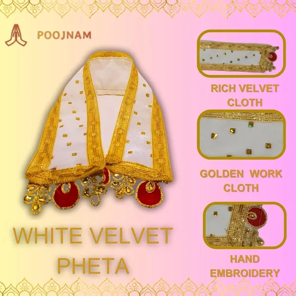 White_Premium_Ganpati_Decoration_Set_Luxurious_Satin_Pheta_Elegant_Matching_Thes_With_Divine_Kanthi_Includes_Complimentary_Aasan_Fits_Ganesh_Chaturthi_Idols_1Ft_To_2Ft