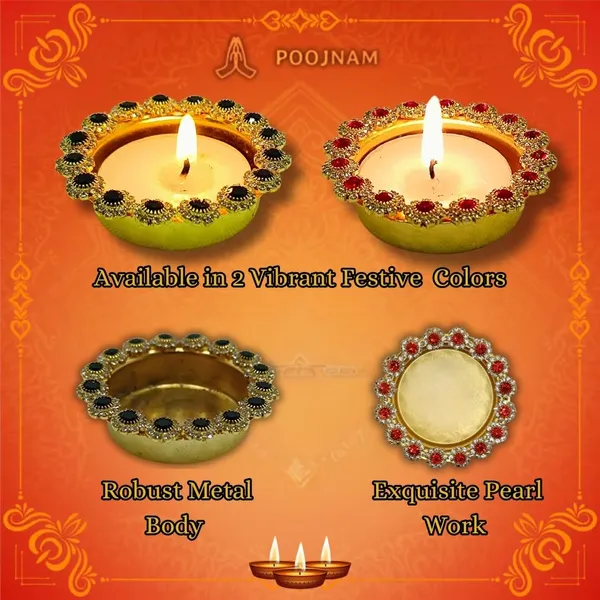 Multicolor_6_Piece_Pearl_Studded_Metal_Diya_Set_Includes_12_Free_Tea_Lights_Elegant_Diwali_Home_Decor_Rangoli_Decoration_Perfect_For_Corporate_Personal_Gifting