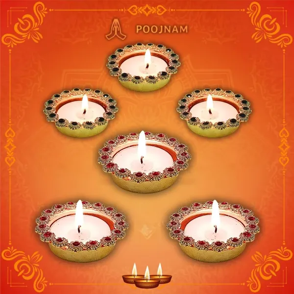 Multicolor_6_Piece_Pearl_Studded_Metal_Diya_Set_Includes_12_Free_Tea_Lights_Elegant_Diwali_Home_Decor_Rangoli_Decoration_Perfect_For_Corporate_Personal_Gifting