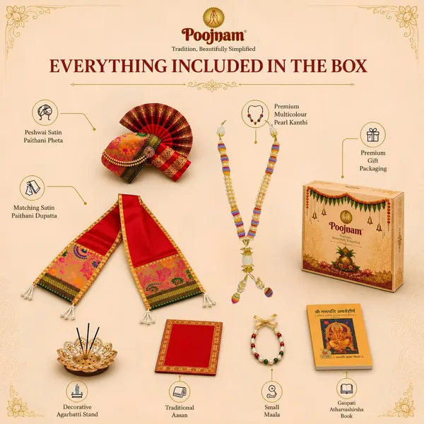 Peshwai_Ganpati_Pheta_And_Dupatta_Set_With_Kanthi_Red_Fits_Idols_Of_Height_1_5_Ft_To_2_5_Ft_Pheta_Diameter_4_Inches_Flexible_Base_Includes_Aasan_Mala_Atharvashish_Book