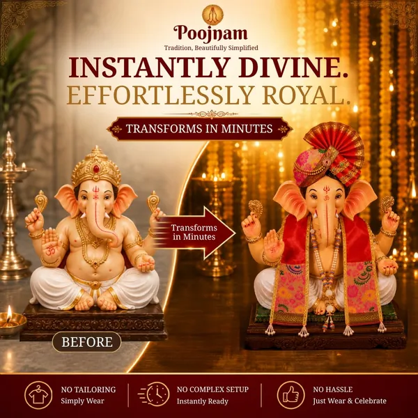 Peshwai_Ganpati_Pheta_And_Dupatta_Set_With_Kanthi_Red_Fits_Idols_Of_Height_1_5_Ft_To_2_5_Ft_Pheta_Diameter_4_Inches_Flexible_Base_Includes_Aasan_Mala_Atharvashish_Book