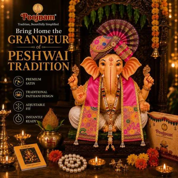 Peshwai_Ganpati_Pheta_And_Dupatta_Set_With_Kanthi_Pink_Fits_Idols_Of_Height_1_5_Ft_To_2_5_Ft_Pheta_Diameter_4_Inches_Flexible_Base_Includes_Aasan_Mala_Atharvashish_Book