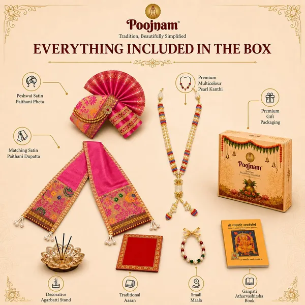 Peshwai_Ganpati_Pheta_And_Dupatta_Set_With_Kanthi_Pink_Fits_Idols_Of_Height_1_5_Ft_To_2_5_Ft_Pheta_Diameter_4_Inches_Flexible_Base_Includes_Aasan_Mala_Atharvashish_Book