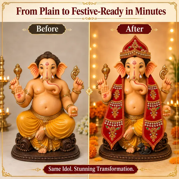 Ganesh_Chaturthi_Decoration_Set_for_Ganpati_Idol_|_Red_Velvet_Mukut_(Crown)_&_Matching_Dupatta_with_4_Puja_Accessories