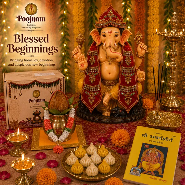Ganesh_Chaturthi_Decoration_Set_for_Ganpati_Idol_|_Red_Velvet_Mukut_(Crown)_&_Matching_Dupatta_with_4_Puja_Accessories