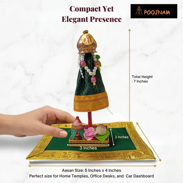 Green_Readymade_Gudi_Lota_Chunnari_Flower_Sugar_Garland_Neem_Leaf_On_Stand_With_Kalash_Supaari_Flowers_Free_Aasan_Gudi_Padwa_Decoration_In_Transparent_Gift_Box_9_Inches