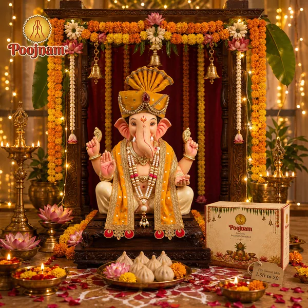 Yellow_Ganpati_Pheta_And_Dupatta_Set_Fits_Idols_Of_Height_1_To_2_Ft_Pheta_Diameter_4_Inches_Flexible_Base_Includes_Aasan_Mala_Atharvashish_Book_Yellow_Premium