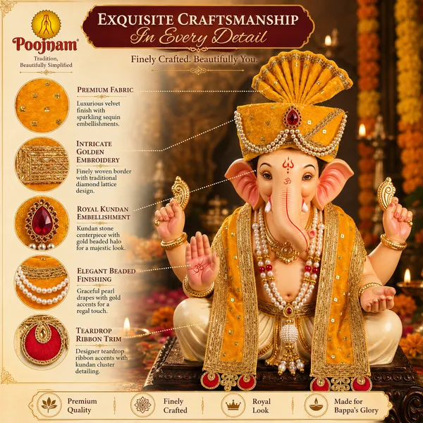 Yellow_Ganpati_Pheta_And_Dupatta_Set_Fits_Idols_Of_Height_1_To_2_Ft_Pheta_Diameter_4_Inches_Flexible_Base_Includes_Aasan_Mala_Atharvashish_Book_Yellow_Premium