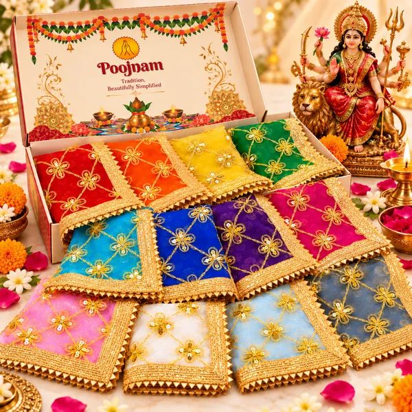 Poojnam_Navratri_Chunnari_Set,_12_Colours__|_Chunari_for_Mata_|_Handcrafted_Gold_Embroidery,_Sheer_Festive_Fabric_for_Durga_Mata_Puja,_Idol_Decoration,_Mata_ki_Chowki,_Festive_Gifting