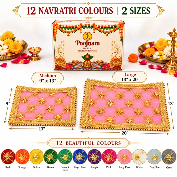 Poojnam_Navratri_Chunnari_Set,_12_Colours__|_Chunari_for_Mata_|_Handcrafted_Gold_Embroidery,_Sheer_Festive_Fabric_for_Durga_Mata_Puja,_Idol_Decoration,_Mata_ki_Chowki,_Festive_Gifting