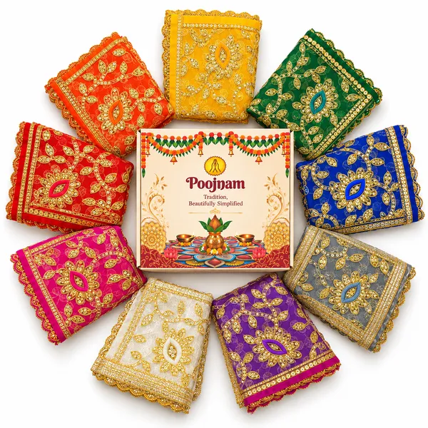 Poojnam_9_Colour_Navratri_Chunnari_Set_with_4_Puja_Accessories,_Mata_Chunri_for_Durga_Idol_Decoration,_13_x_20_Inch_Dupatta_for_Navratri_Puja_&_Durga_Puja