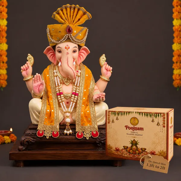 Yellow_Velvet_Ganpati_Decoration_Set_-_Pheta_,_Dupatta_and_Kanthi