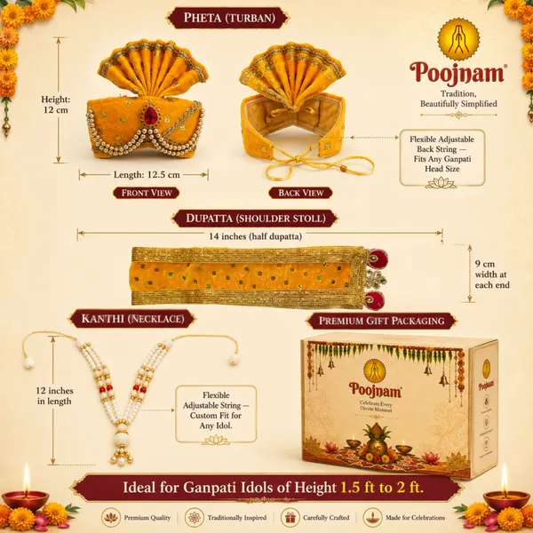 Yellow_Velvet_Ganpati_Decoration_Set_-_Pheta_,_Dupatta_and_Kanthi