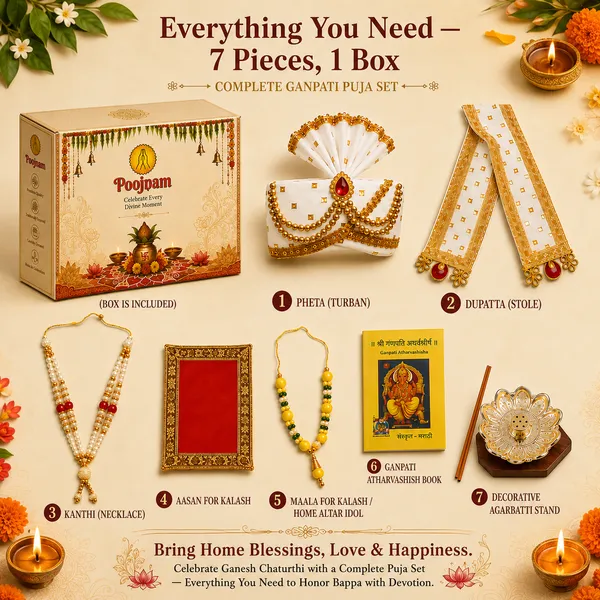 White_Royal_Ganpati_Pheta_Dupatta_Kanthi_Set_Exquisite_Golden_Embroidery_With_Pearl_Detailing_For_1_Ft_2_Ft_Idols_Includes_Aasan_Maala_Decorative_Puja_Accessories