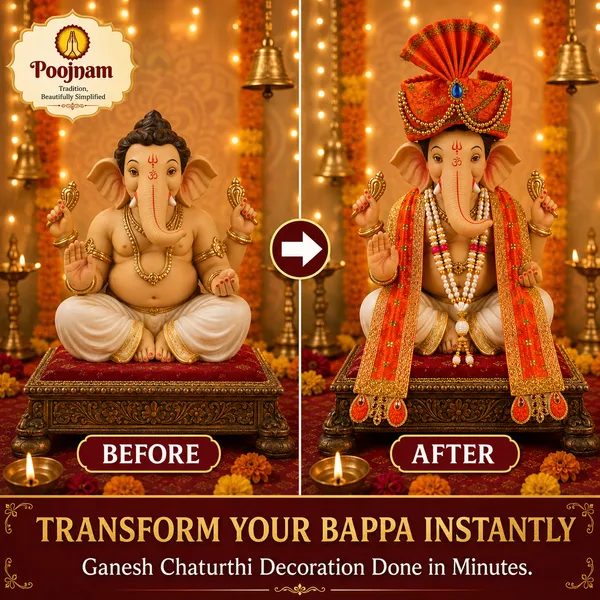 Orange_Ganpati_Decoration_Set_Traditional_Ganpati_Pheta_Ehtnic_Dupatta_And_Divine_Kanthi_Fits_Idols_1.5Ft_To_2Ft_Includes_Aasan_Mala_And_Atharvashish_Book