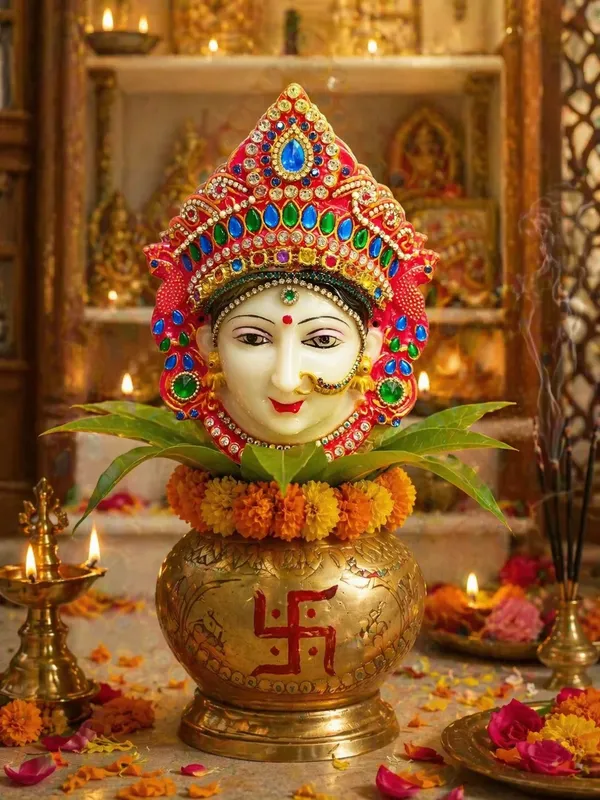 Red_Traders_Polyfibre_Goddess_Mata_Maha_Lakshmi_Laxmi_Mukhota_Red_Color_Devi_Ma_Face_Santoshi_Maa_Mukhota_Laxmi_Face_For_Margashirsha_Puja_Varalakshmi_Vrath_Puja_And_Decor_4.5_Inch