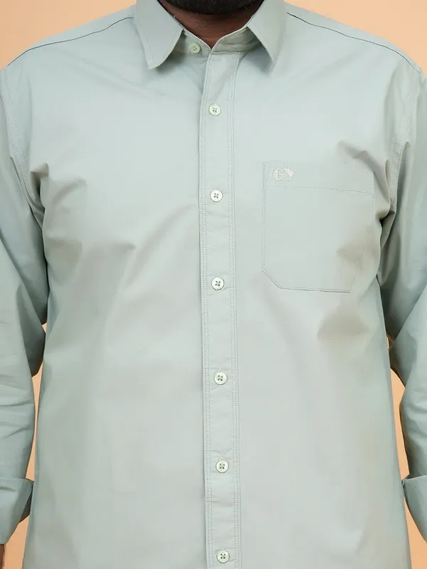 Green_Cotton_Premium_Shirt_For_Men