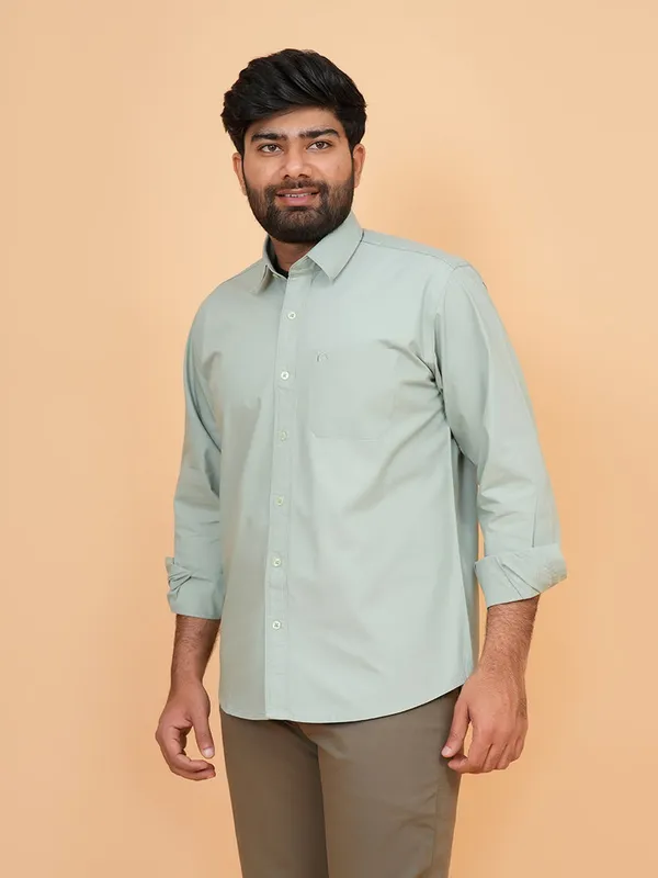 Green_Cotton_Premium_Shirt_For_Men