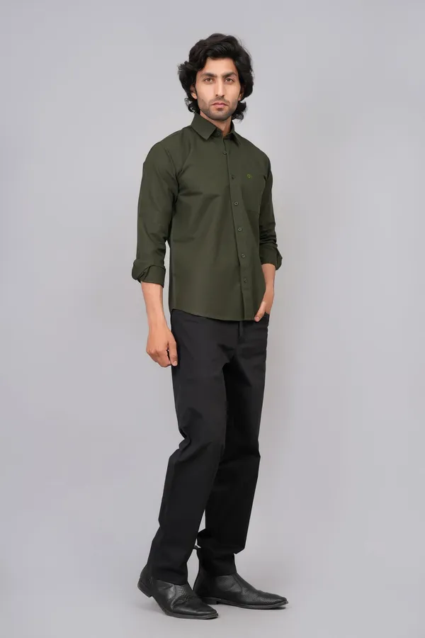 Green_Cotton_Premium_Shirt_For_Men
