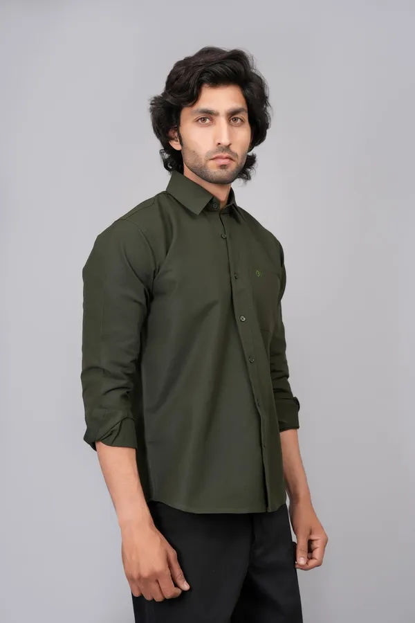 Green_Cotton_Premium_Shirt_For_Men