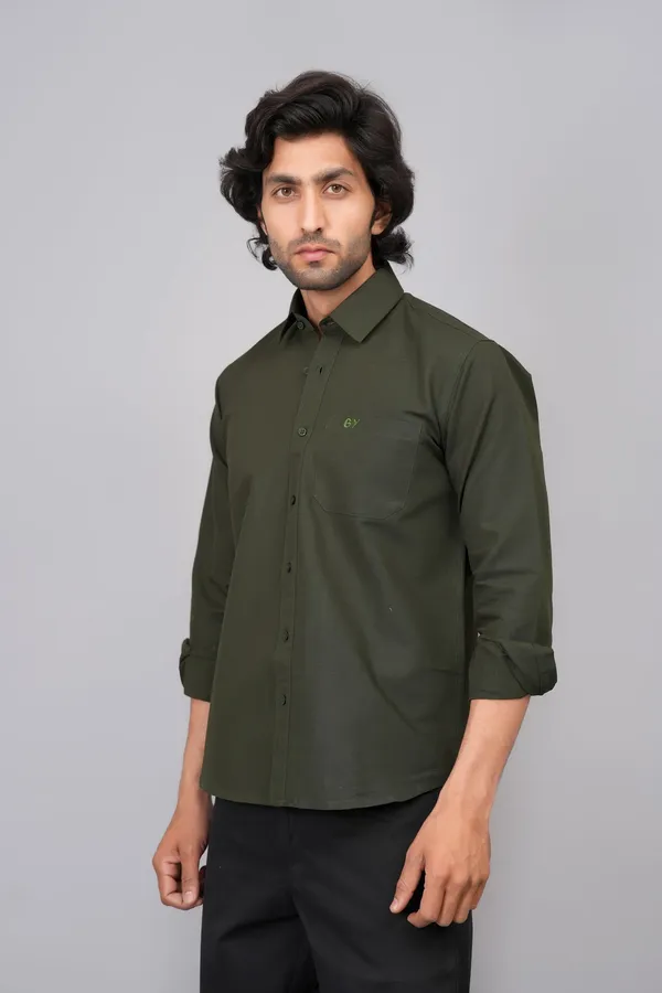 Green_Cotton_Premium_Shirt_For_Men