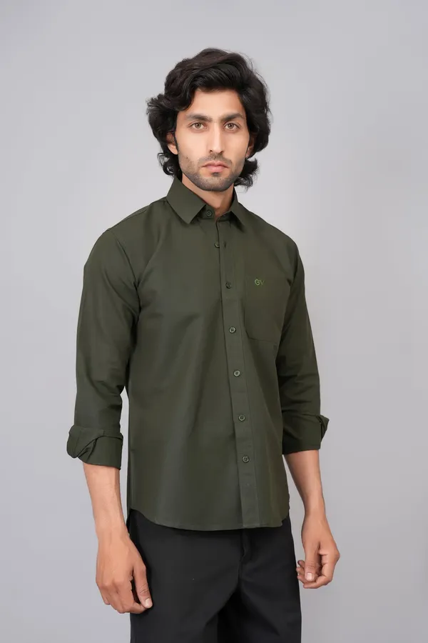 Green_Cotton_Premium_Shirt_For_Men