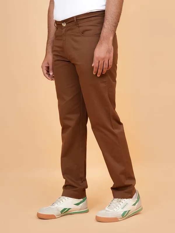 Beige_And_Dark_Brown_Cotton_Premium_Trousers_For_Men_Pack_Of_2