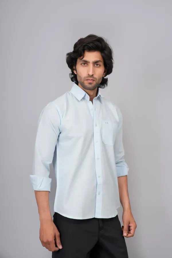 Green_And_Sky_Blue_Cotton_Premium_Shirt_For_Men_Pack_Of_2