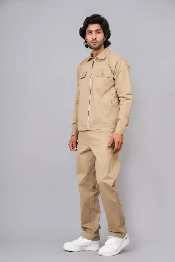 Khaki_Cotton_Premium_Co_Ord_Set_For_Men