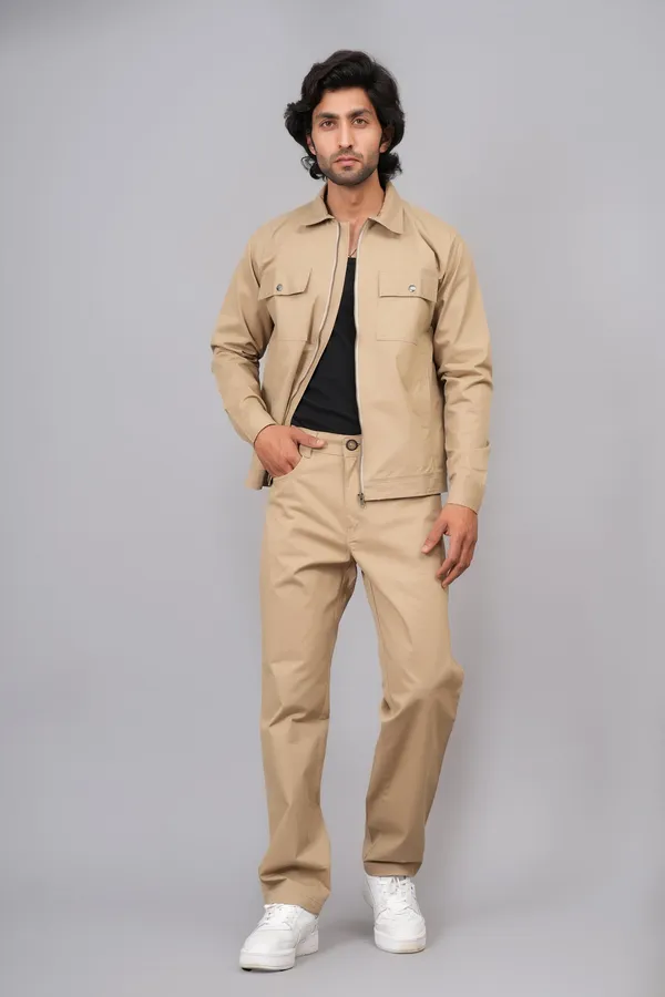 Khaki_Cotton_Premium_Co_Ord_Set_For_Men