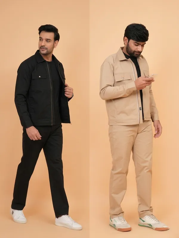 Brown_And_Black_Cotton_Premium_Co_Ord_Set_For_Men_Pack_Of_2