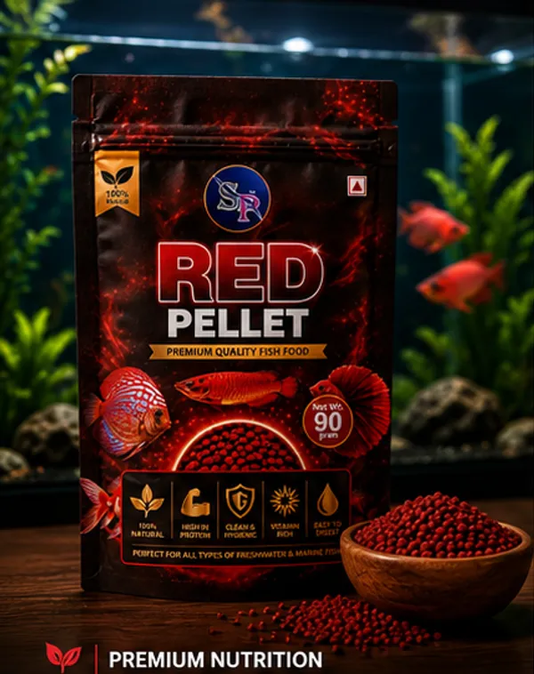 SP_Fish_Food_Red_Pellet_90g_|_High_Protein_Premium_Fish_Food_|_Color_Enhancing_Formula_for_Freshwater_&_Marine_Fish_|_Vitamin_Rich_|_Easy_to_Digest_|_Aquarium_Fish_Food