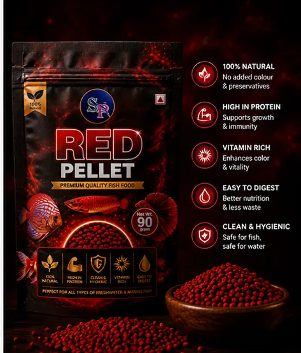 SP_Fish_Food_Red_Pellet_90g_|_High_Protein_Premium_Fish_Food_|_Color_Enhancing_Formula_for_Freshwater_&_Marine_Fish_|_Vitamin_Rich_|_Easy_to_Digest_|_Aquarium_Fish_Food