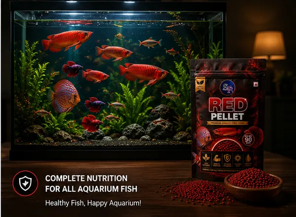SP_Fish_Food_Red_Pellet_90g_|_High_Protein_Premium_Fish_Food_|_Color_Enhancing_Formula_for_Freshwater_&_Marine_Fish_|_Vitamin_Rich_|_Easy_to_Digest_|_Aquarium_Fish_Food