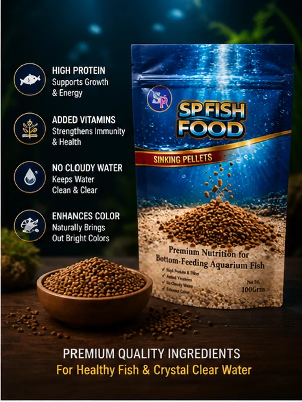 SP_Fish_Food_Sinking_Pellets_100g_|_Premium_High_Protein_Bottom_Feeder_Fish_Food_|_Vitamin_Enriched_Slow_Sinking_Pellets_for_Corydoras,_Loaches,_Plecos_&_Aquarium_Fish_|_No_Cloudy_Water
