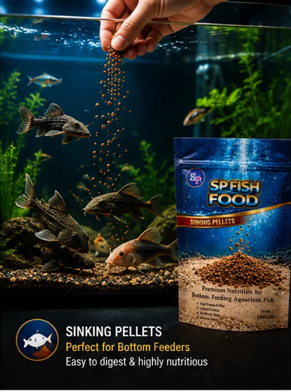 SP_Fish_Food_Sinking_Pellets_100g_|_Premium_High_Protein_Bottom_Feeder_Fish_Food_|_Vitamin_Enriched_Slow_Sinking_Pellets_for_Corydoras,_Loaches,_Plecos_&_Aquarium_Fish_|_No_Cloudy_Water