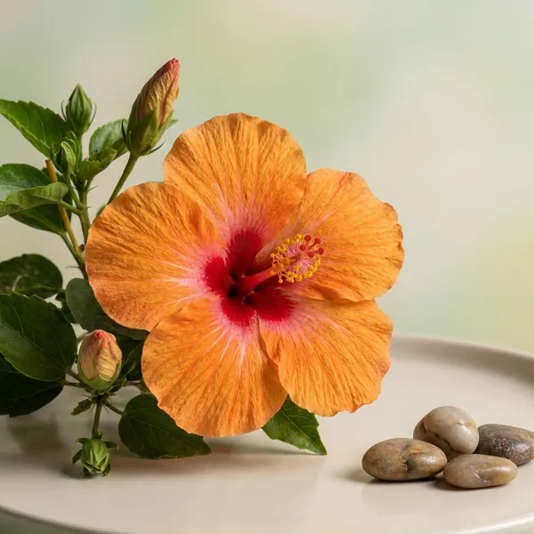 Orange_And_Red_Hibiscus_Flowering_Plant_In_Pot
