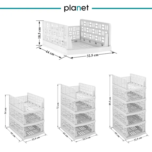White_Stackable_Pull-Out_Storage_Basket_Organizer_Set_(44(L)_X_32.5(B)_X_89.5(H)_Cm)