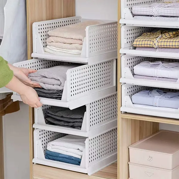 White_Stackable_Pull-Out_Storage_Basket_Organizer_Set_(44(L)_X_32.5(B)_X_89.5(H)_Cm)