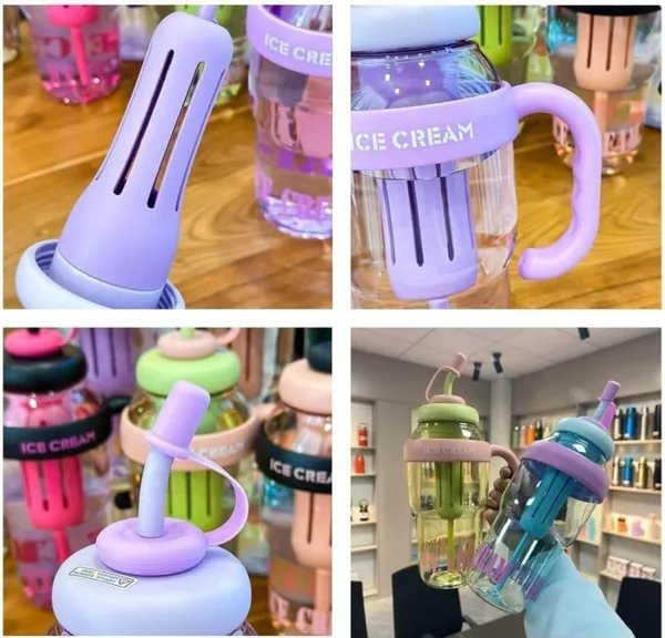 Purple_&_Peach_Ice_Cream_Shaped_Water_Bottle_With_Straw_And_Handle_(Pack_Of_2)