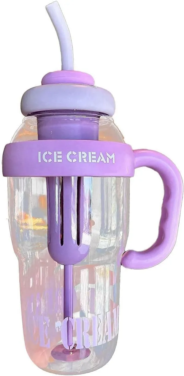 Purple_&_Peach_Ice_Cream_Shaped_Water_Bottle_With_Straw_And_Handle_(Pack_Of_2)